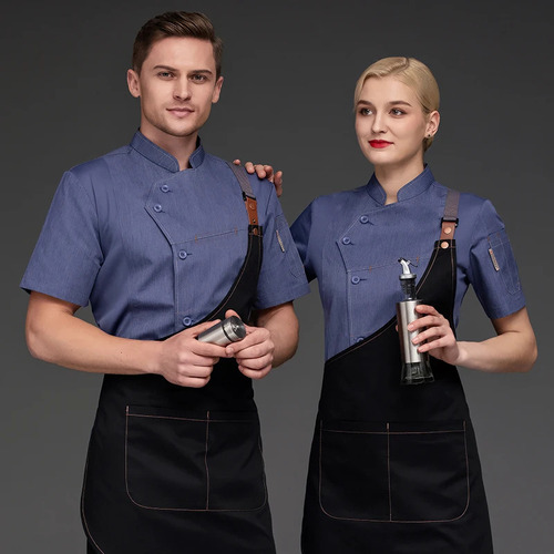 Uniforme Chef Verano Manga Corta Transpirable Con Delantal