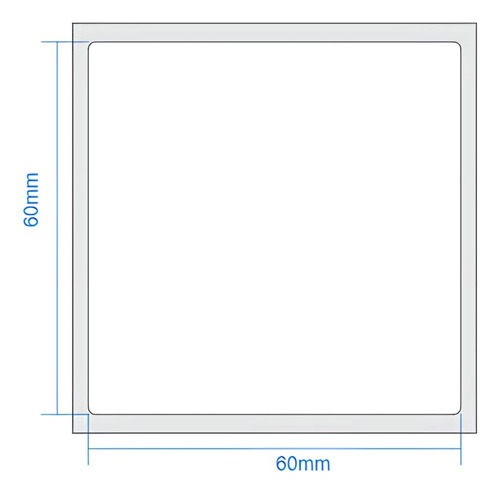 10 Rolos Etiqueta 60x60 Bopp Zebra Argox Elgin Cor Branco Fábrica das Etiquetas