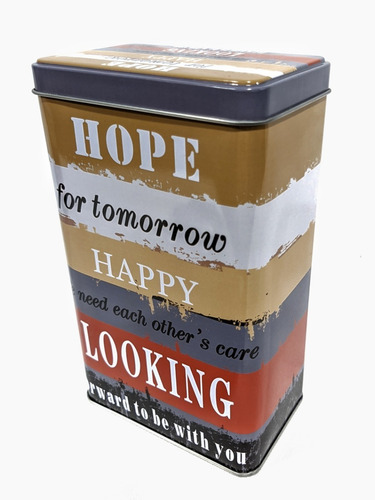 Imagen 2 de 3 de Lata Decorada Con Tapa Souvenir Cuadrada Hope - Sheshu Home