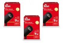 Comprar 3x Spots Preto Led Kian Trilho Eletrificado 7w Branco Quente