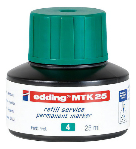 Tinta Recarga Marcador Permanente Edding Mtk 25 Capilaridad Color Verde
