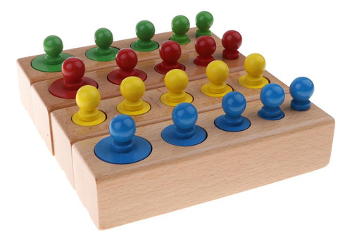 Juguete Montessori De Tablero De Cilindro Multicolor