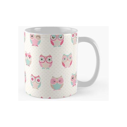 Taza Aves De Búhos De Dibujos Animados Lindo Calidad Premium