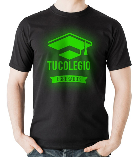 Remera Personalizada Brilla En La Oscuridad Logo Egresados