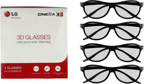 Lentes LG Cinema 3d Gafas Ag-f310 Son 2 Pares Negro