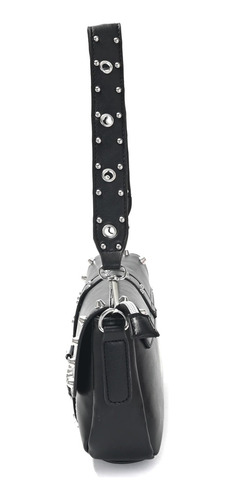 Carteras Bandoleras Mujer Skora Ecocuero Tachas Doble Correa