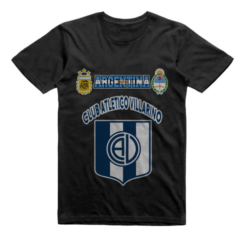 Remera Algodon Negra Club Atletico Villarino Chivilcoy