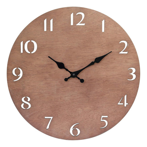 Stonebriar Reloj De Pared Colgante Redondo Moderno De Madera