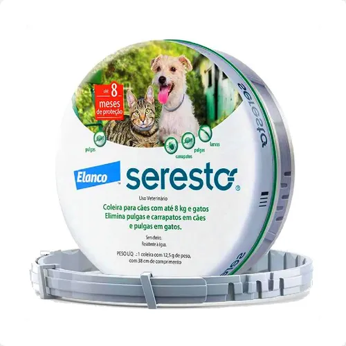 Coleira Antipulgas E Carrapatos Seresto Até 8kg Cães E Gatos