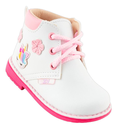 Bota Niña Bebé Unicornio Flores Arco Ortopédico 5683-br