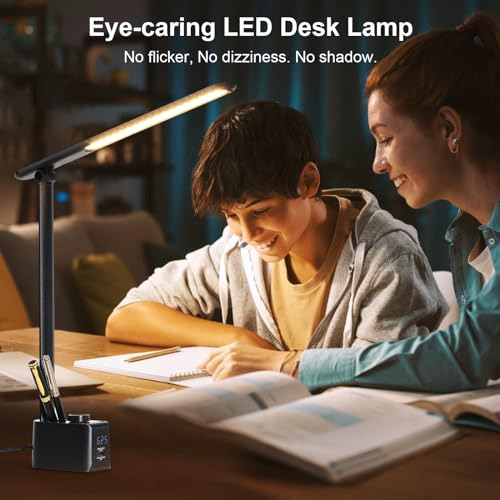 Lámpara De Escritorio Led Con 2 Puertos De Carga Usb 50 Modo