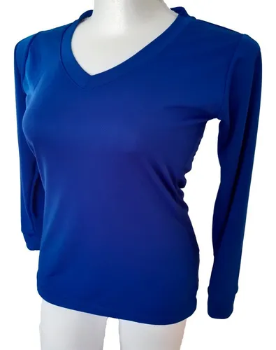 Playera Deportiva Mujer Cuello V Manga Larga set 16 Pzas Meses
