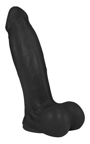 Pene de PVC flexible no tóxico con ventosa, 18 x 4,5 cm, negro