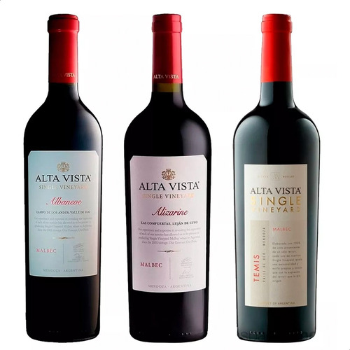 Vino Alta Vista Malbec + Single Vineyard Alizarine + Temis