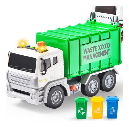 Joyin 12.5  Garbage Truck Toy, Friction-powered Trash Tru...