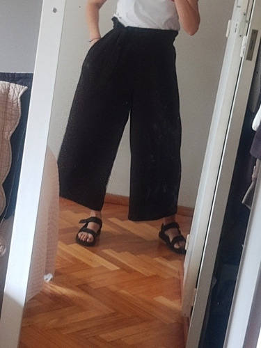 Pantalón Zara Negro Paper Bag Talle Xs Impecable