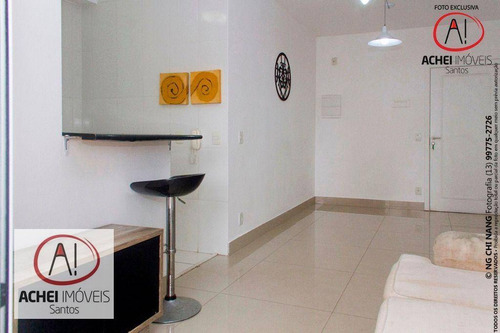 Imagem 8 de 30 de Apartamento Com 2 Dormitórios, Sala Com Sacada, Lazer Completo, 1 Vaga À Venda, 64 M² Por R$ 455.000 - Marapé - Santos/sp - Ap10953