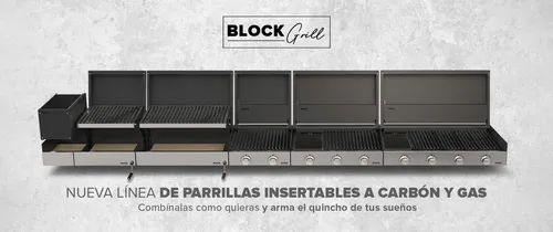 Parrilla A Leña Y Carbon Bosca Block Barbacoa Largo 50 Cm