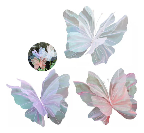 3 Piezas De Decoración Para Fiestas Con Mariposas 3d De 50 C