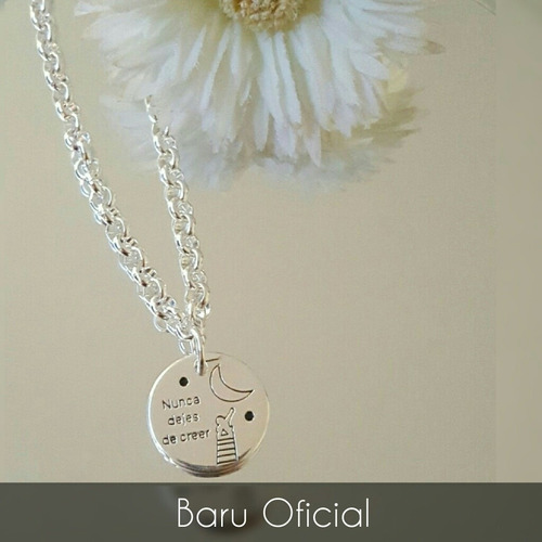 Imagen 2 de 6 de Pulsera De Acero Blanco Con Frase Nunca Dejes De Creer