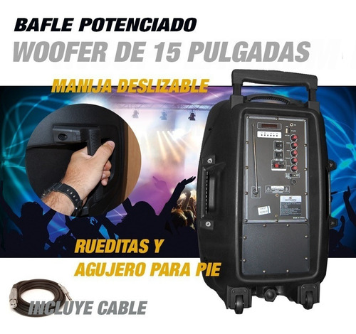 Bafle Potenciado 15'' Bateria Recargable-bluetooth