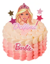 Comprar Adorno Torta Topper Pinche Barbie Personalizado Impreso + 3d