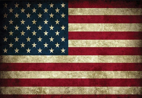 Bandeira Dupla Face Estados Unidos Eua Envelhecida 1x1,45 M