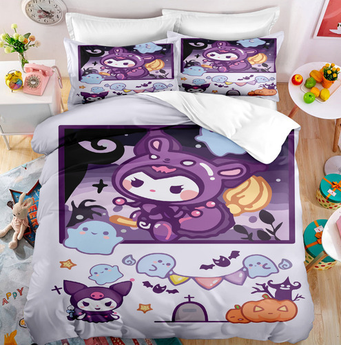 Funda De Edredón Kuromi, Fundas De Almohada, Cama Doble