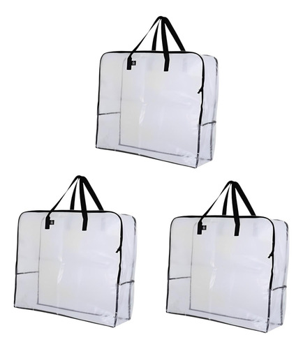 3 Bolsas Plegables Para Juguetes Con Asa Y Cremallera,