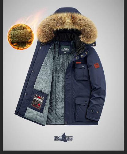 Abrigo Algodón Con Cuello Pelo Felpa Invierno For Hombre