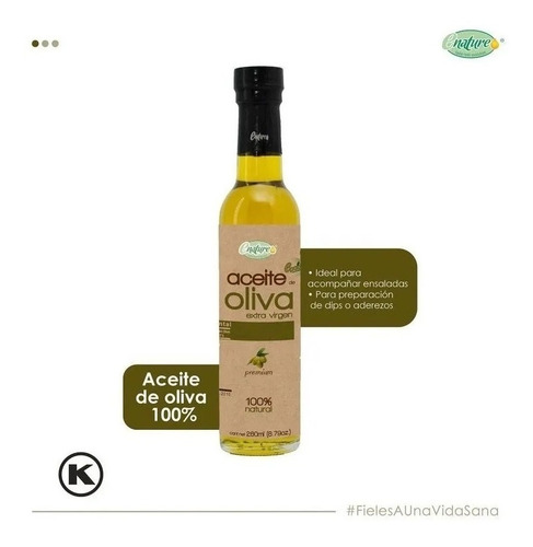 Imagen 3 de 3 de Enature Aceite De Oliva Extra Virgen Premium 260ml