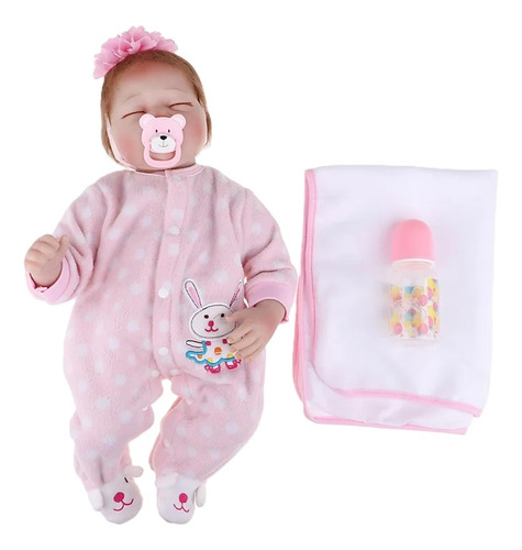Muñeca Bebe Recien Nacido Tipo Reborn Pink Doll 18 Pulgadas