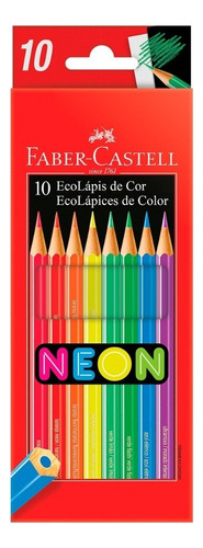 Pack 10 Lápices Colores De Neón Ecollis Faber Castell