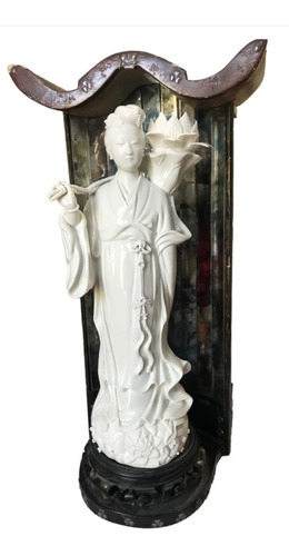 Porcelana Blanc De Chine Guanyin Dehua China Año 1920 Diosa