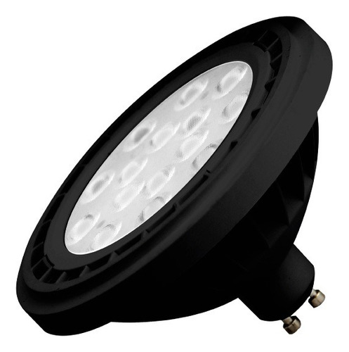 Lampara Led Dicroica Negra Ar111 12w Gu10 Cálida O Fría Luz Blanco Frío