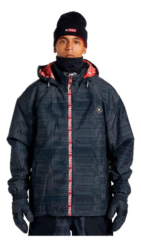 Campera Dc Snow Hombre Aw Vista Negro-gris-rojo Blw