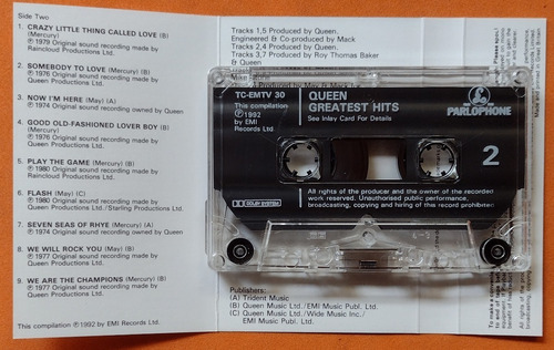 Fita Cassete Queen Greatest Hits 1992 Made In England K7 (Usado)
