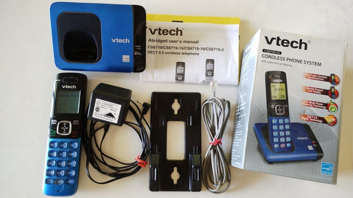 Teléfono Inalámbrico Vtech Cs6719 Azul/negro 220v Full Ok