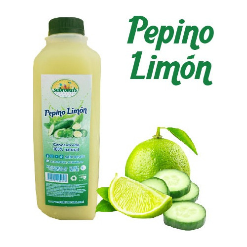 Concentrado De Pepino Limón Con Fruta 100% Natural Rinde 15l