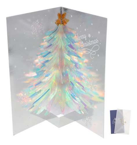 Tarjeta Desplegable De Árbol De Navidad En 3d Hecha A Mano P