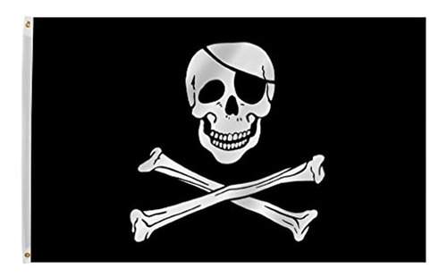 Bandera De Poliéster Pirata Calavera Y Tibias Cruzadas