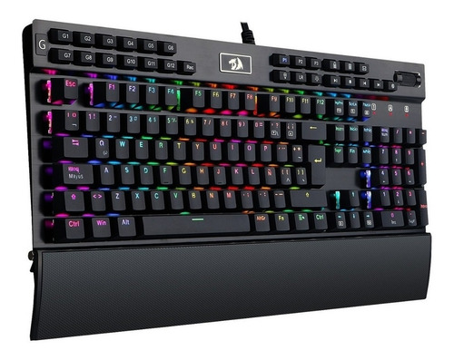 Imagen 2 de 3 de Teclado gamer Redragon Yama K550 QWERTY Cherry Brown inglés US color negro con luz RGB