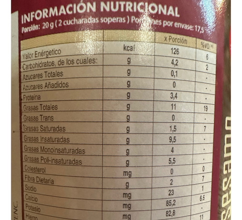 Tahina Pasta De Sesamo Blanco 350gr Sin Tacc Sol Azteca