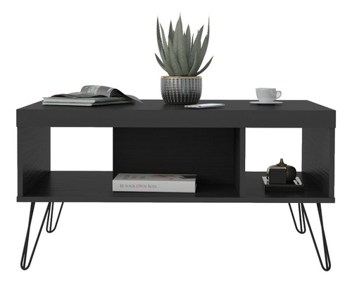 Mesa De Living Mesa Ratona Diseño Elegante Moderno Color Negro