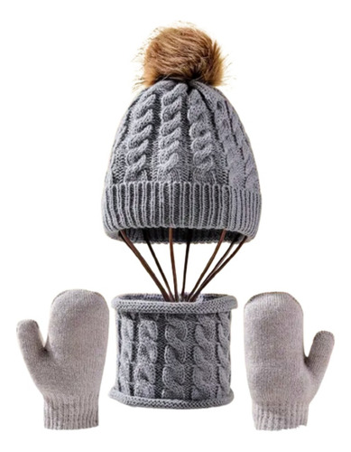 Gorro Guantes Y Bufanda Set Para Niños Tejido De Punto