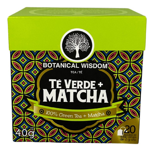 Té Verde + Matcha Botanical Wisdom 20 Saquitos