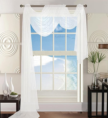 Elegante Comfort 60 X 216  Cortina Sólida Sheer Voile Bufan