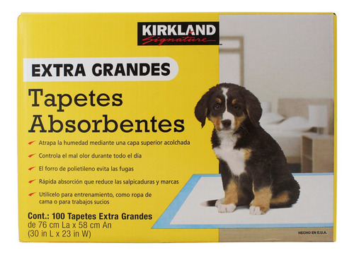 Tapetes Absorbentes Extra Grandes Kirkland Caja Con 100 Pzs