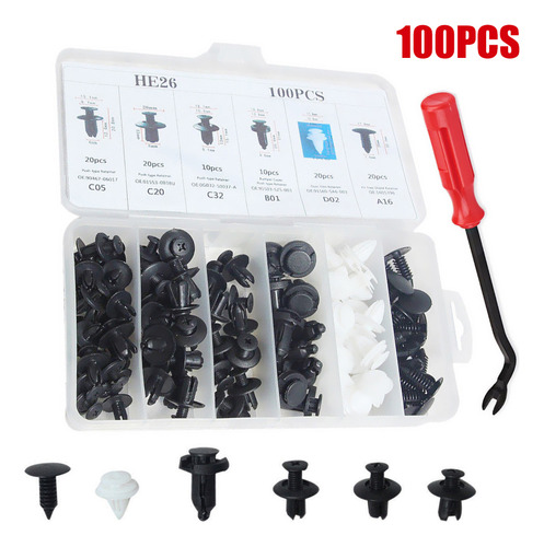 100 Pcs Clips Retenedor Coche Plástico Remaches Puerta Parac