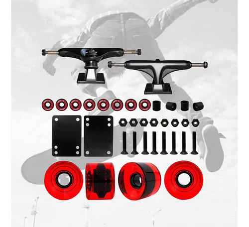 Monopatín Longboard Truck Bridge Abec-11 Rojo Claro